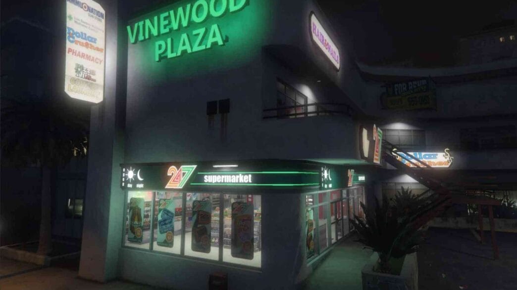 Download [MLO] Vinewood Plaza 24/7 [Add-On SP / FiveM] for GTA 5. Learn how to install this custom 24/7 store interior with restrooms, a back office, and NPC scenarios for SP and FiveM!