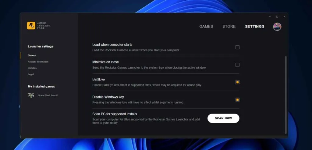 How to Disable Battleye in Rockstar Games Launcher Learn how to disable Battleye in Rockstar Games Launcher for using GTA 5 mods like Menyoo in single-player with step-by-step guide.