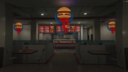Download GTA IV Burgershot Interior [Add-On SP / FiveM] for GTA 5 mods to add MLO interior from Liberty City to Los Santos for Single Player and FiveM.
