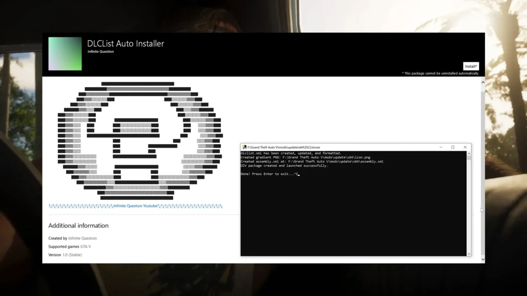 DLC List Auto Installer - GTA 5 Mods Simplify GTA 5 modding with DLC List Auto Installer to automatically scan and update your dlclist.xml to include all installed DLCs for GTA 5 mods.