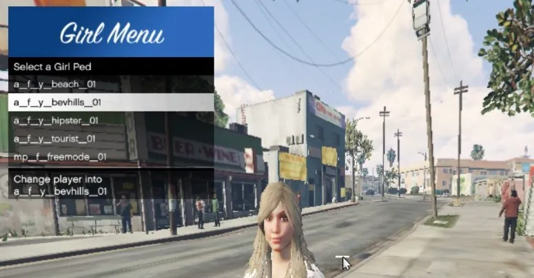 GirlMenu – Chang Player to a Female GirlMenu – Player Changer to a Female